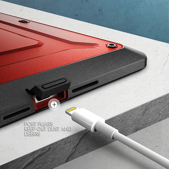 Supcase UB Pro Rugged Case iPad 10.2" 7th/8th/9th Gen with Built-in Screen Protector & Kickstand - Metallic Red
