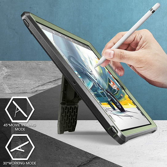 Supcase UB Pro Rugged Case iPad 10.2" 7th/8th/9th Gen with Built-in Screen Protector & Kickstand - Dark Green