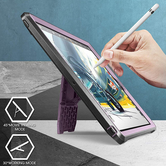 Supcase UB Pro Rugged Case iPad 10.2" 7th/8th/9th Gen with Built-in Screen Protector & Kickstand - Purple