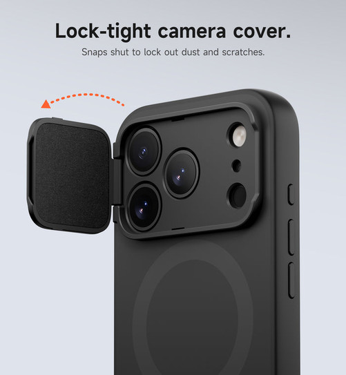 Suritch Flex Armor Case iPhone 17 Pro Max with Camera Cover and Adjustable Kickstand - Black