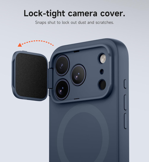 Suritch Flex Armor Case iPhone 17 Pro Max with Camera Cover and Adjustable Kickstand - Blue