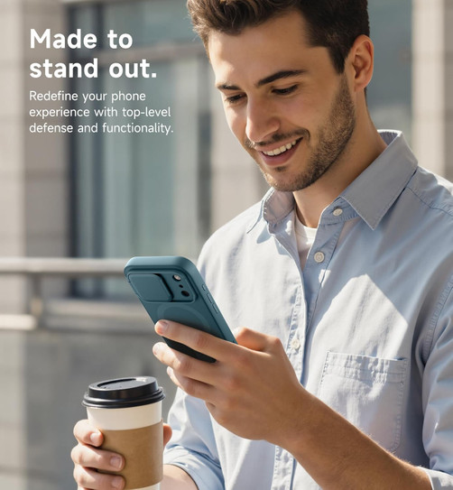 Suritch Flex Armor Case iPhone 17 Pro Max with Camera Cover and Adjustable Kickstand - Lake Green