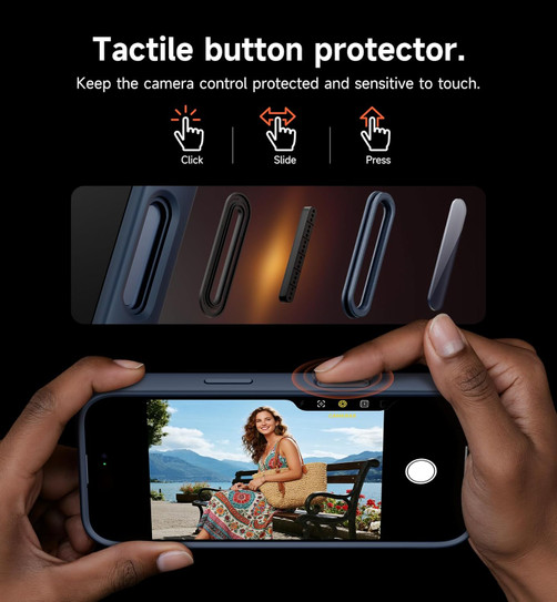 Suritch Flex Armor Case iPhone 17 Pro with Camera Cover and Adjustable Kickstand - Blue