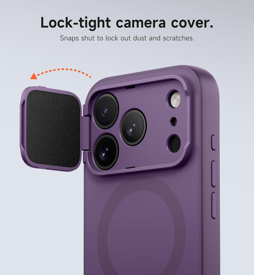 Suritch Flex Armor Case iPhone 17 Pro with Camera Cover and Adjustable Kickstand - Purple
