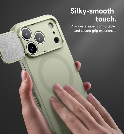 Suritch Flex Armor Case iPhone 17 Pro with Camera Cover and Adjustable Kickstand - Green