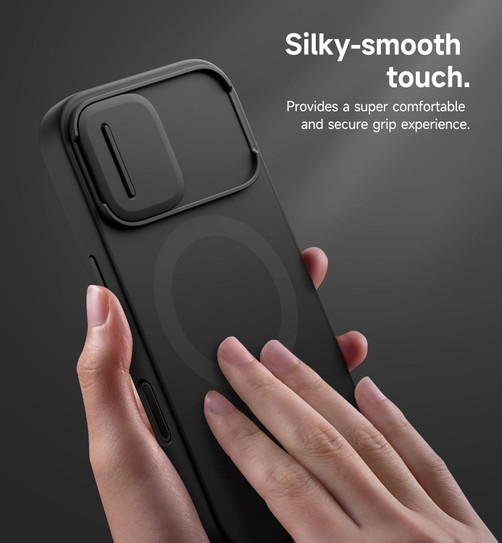 Suritch Flex Armor Case iPhone 17 with Camera Cover and Adjustable Kickstand - Black