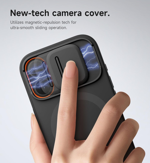 Suritch Flex Armor Case iPhone 17 with Camera Cover and Adjustable Kickstand - Black