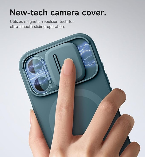 Suritch Flex Armor Case iPhone 17 with Camera Cover and Adjustable Kickstand - Lake Green