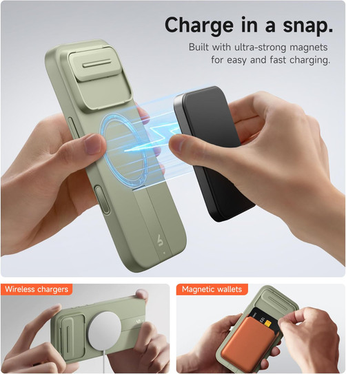 Suritch Flex Armor Case iPhone 17 Air with Camera Cover and Adjustable Kickstand - Green