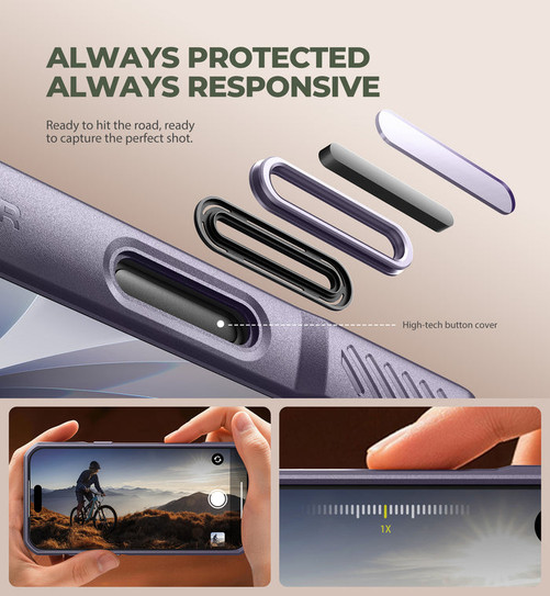 Dexnor Armor Shield MagSafe Case iPhone 17 With Slide Camera Cover & Adjustable Kickstand - Purple