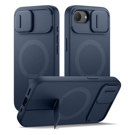 Suritch Flex Armor Case iPhone 17e/16e with Camera Cover and Adjustable Kickstand - Blue