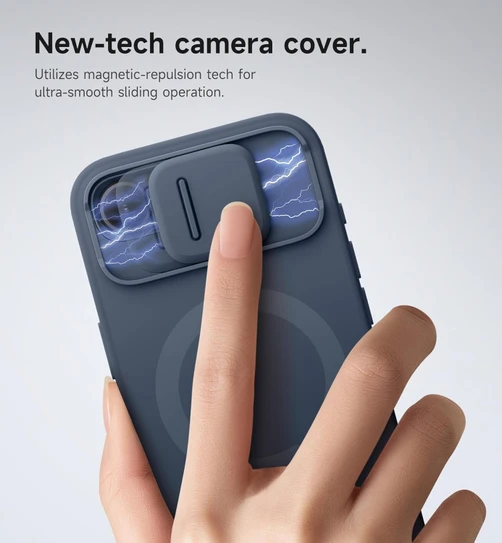 Suritch Flex Armor Case iPhone 17e/16e with Camera Cover and Adjustable Kickstand - Blue