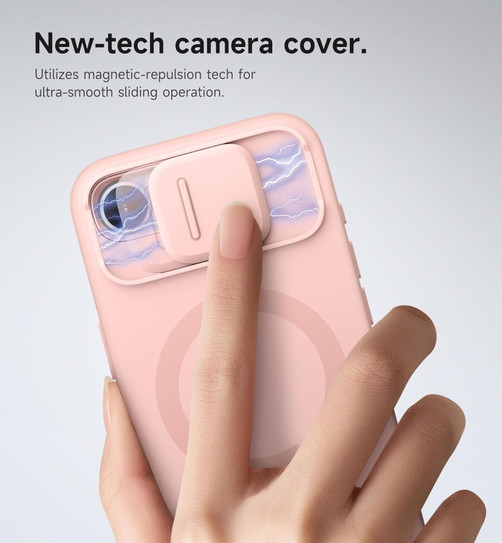 Suritch Flex Armor Case iPhone 17e/16e with Camera Cover and Adjustable Kickstand - Pink