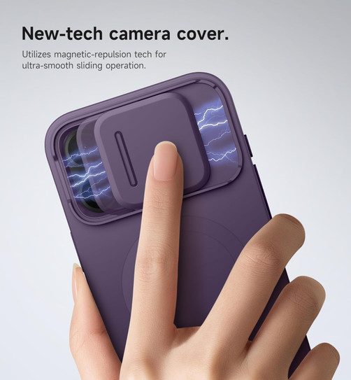 Suritch Flex Armor Case iPhone 16 Pro Max with Camera Cover and Adjustable Kickstand - Dark Purple
