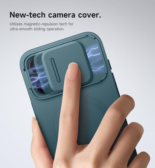 Suritch Flex Armor MagSafe Case iPhone 15 Pro with Camera Cover and Adjustable Kickstand - Lake Green