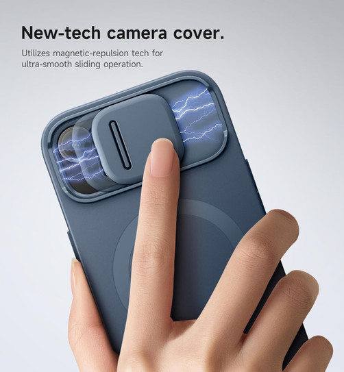 Suritch Flex Armor MagSafe Case iPhone 14 Plus/15 Plus with Camera Cover and Adjustable Kickstand - Blue