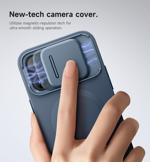 Suritch Flex Armor MagSafe Case iPhone 14 Pro with Camera Cover and Adjustable Kickstand - Blue