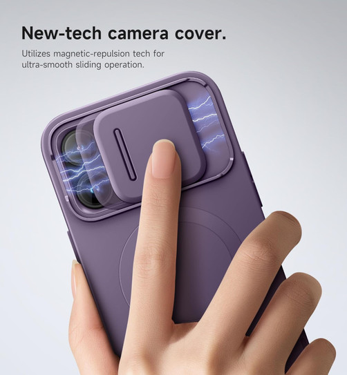 Suritch Flex Armor MagSafe Case iPhone 14 Pro with Camera Cover and Adjustable Kickstand - Dark Purple