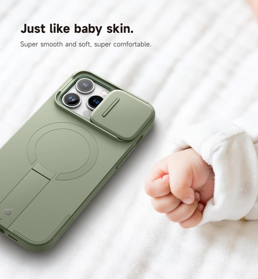 Suritch Flex Armor MagSafe Case iPhone 14 Pro with Camera Cover and Adjustable Kickstand - Green