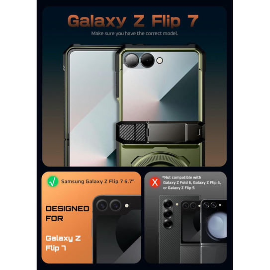 Supcase UB Grip Case Samsung Galaxy Z Flip7 - Dark Green