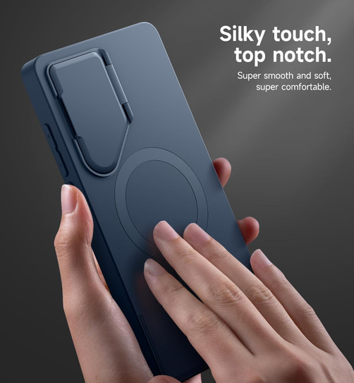 Suritch Flex Armor MagSafe Case Samsung Galaxy S26 Ultra with Camera Cover and Adjustable Metal Kickstand - Dark Blue