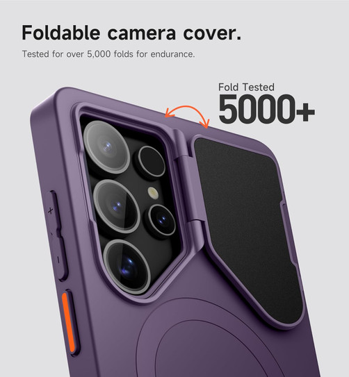 Suritch Flex Armor MagSafe Case Samsung Galaxy S26 Ultra with Camera Cover and Adjustable Metal Kickstand - Dark Purple