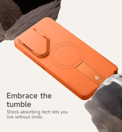Suritch Flex Armor MagSafe Case Samsung Galaxy S26 Ultra with Camera Cover and Adjustable Metal Kickstand - Orange