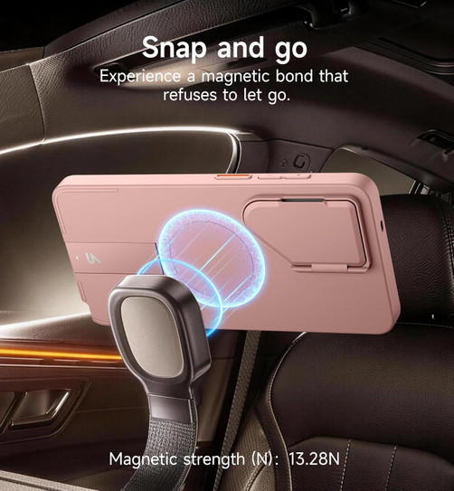 Suritch Flex Armor MagSafe Case Samsung Galaxy S26 Ultra with Camera Cover and Adjustable Metal Kickstand - Pink
