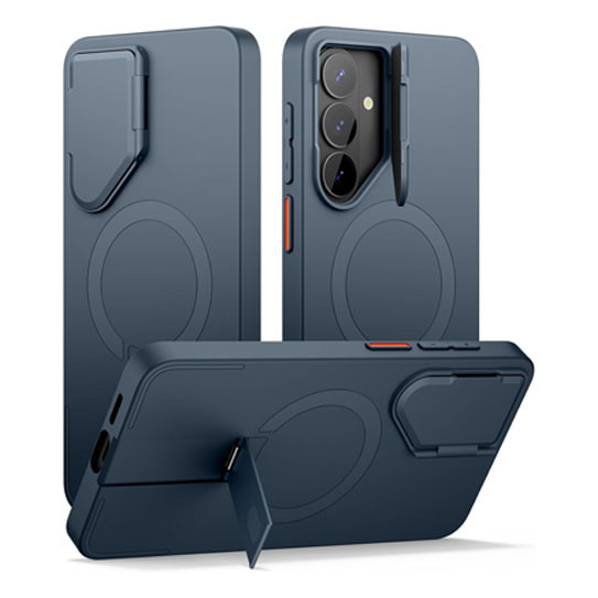 Suritch Flex Armor MagSafe Case Samsung Galaxy S26+ Plus with Camera Cover and Adjustable Metal Kickstand - Dark Blue