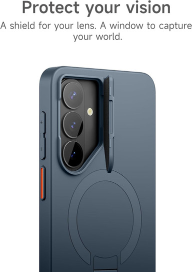 Suritch Flex Armor MagSafe Case Samsung Galaxy S26+ Plus with Camera Cover and Adjustable Metal Kickstand - Dark Blue