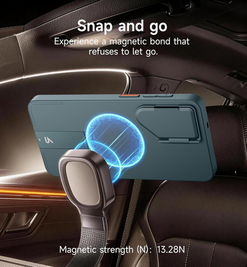 Suritch Flex Armor MagSafe Case Samsung Galaxy S26+ Plus with Camera Cover and Adjustable Metal Kickstand - Lake Green
