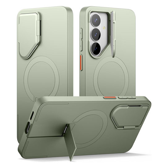 Suritch Flex Armor MagSafe Case Samsung Galaxy S26+ Plus with Camera Cover and Adjustable Metal Kickstand - Sage Green