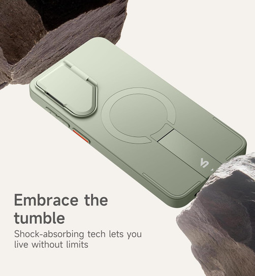 Suritch Flex Armor MagSafe Case Samsung Galaxy S26+ Plus with Camera Cover and Adjustable Metal Kickstand - Sage Green