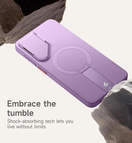 Suritch Flex Armor MagSafe Case Samsung Galaxy S26+ Plus with Camera Cover and Adjustable Metal Kickstand - Taro Purple