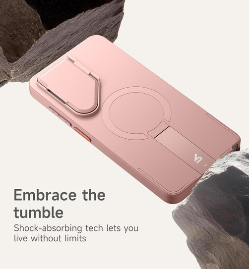 Suritch Flex Armor MagSafe Case Samsung Galaxy S25 Ultra with Camera Cover and Adjustable Metal Kickstand - Pink