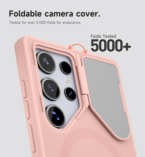 Suritch Flex Armor MagSafe Case Samsung Galaxy S24 Ultra with Camera Cover and Adjustable Metal Kickstand - Pink