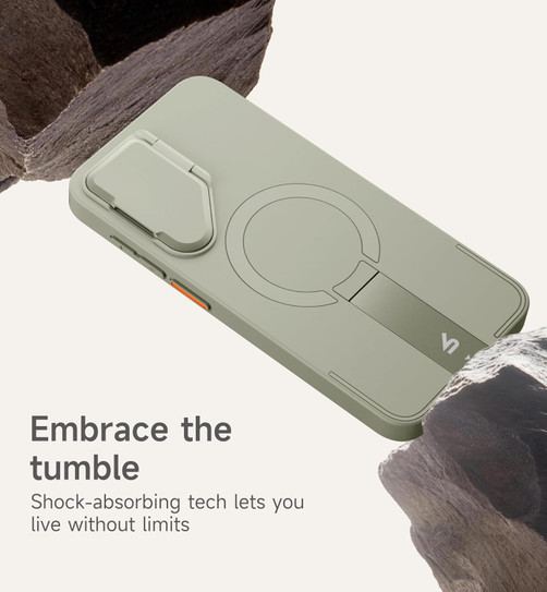 Suritch Flex Armor MagSafe Case Samsung Galaxy S24+ Plus with Camera Cover and Adjustable Metal Kickstand - Sage Green