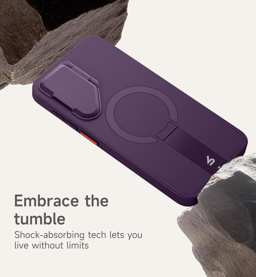 Suritch Flex Armor MagSafe Case Samsung Galaxy S24 with Camera Cover and Adjustable Metal Kickstand - Dark Purple