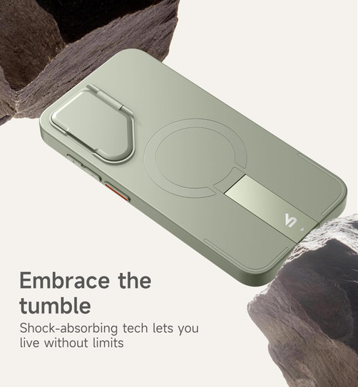 Suritch Flex Armor MagSafe Case Samsung Galaxy S24 FE with Camera Cover and Adjustable Metal Kickstand - Sage Green
