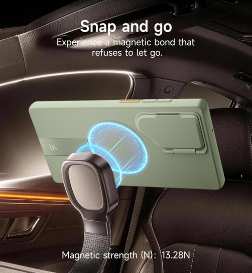Suritch Flex Armor MagSafe Case Samsung Galaxy S23 Ultra with Camera Cover and Adjustable Metal Kickstand - Sage Green