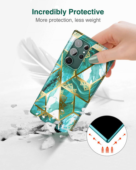 Suritch Case Samsung Galaxy S22 Ultra with Built-in Screen Protector - Green