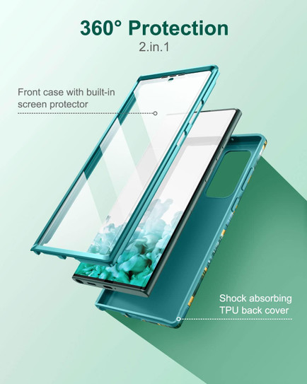 Suritch Case Samsung Galaxy S22 Ultra with Built-in Screen Protector - Green