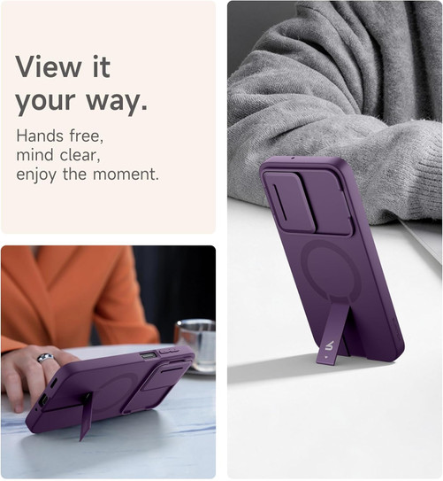 Suritch Flex Armor MagSafe Case Samsung Galaxy A17/A26 5G with Camera Cover and Adjustable Metal Kickstand - Purple