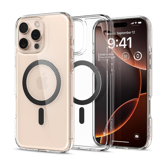 Spigen Ultra Hybrid MagSafe Case iPhone 16 Pro Max - Clear/ Carbon Fiber Ring