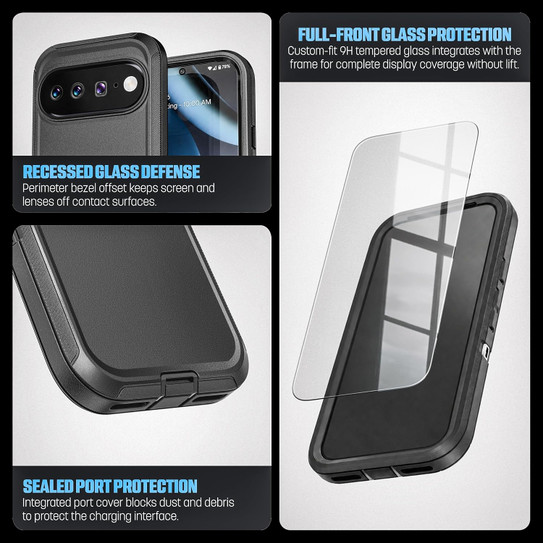 Encased Ranger Case Google Pixel 11/11 Pro with Screen Protector - Black