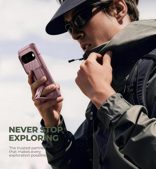 Dexnor Rugged Armor Case Google Pixel 11 Pro XL with Slide Camera Cover - Pink
