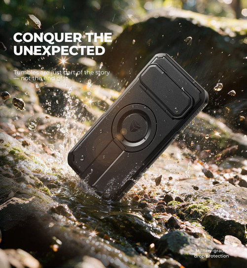 Dexnor Rugged Armor Case Google Pixel 11 Pro XL with Camera Cover Kickstand - Black