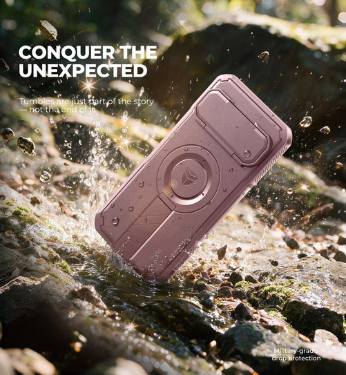 Dexnor Rugged Armor Case Google Pixel 11 Pro XL with Camera Cover Kickstand - Pink