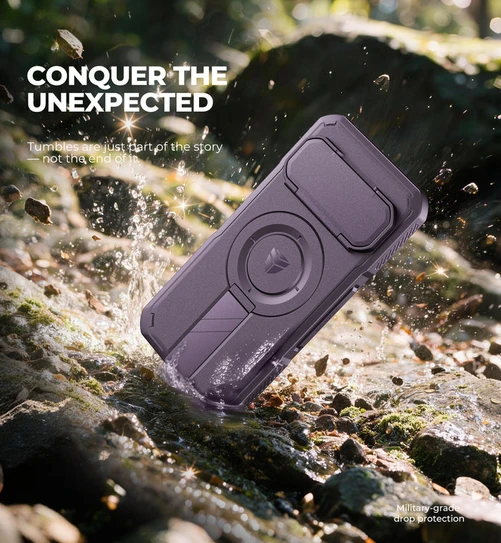 Dexnor Rugged Armor Case Google Pixel 11/11 Pro with Flip Camera Cover - Purple