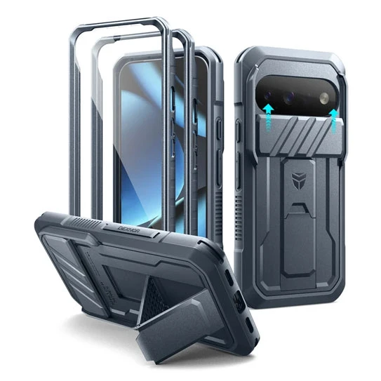 Dexnor Rugged Armor Case Google Pixel 11/11 Pro with Slide Flip Camera Cover - Blue
